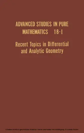 Ochiai |  Recent Topics in Differential and Analytic Geometry | eBook | Sack Fachmedien