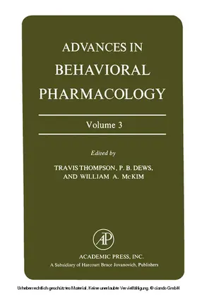 Thompson / Dews / McKim |  Advances in Behavioral Pharmacology | eBook | Sack Fachmedien
