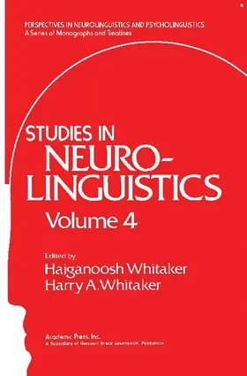 Whitaker |  Studies in Neurolinguistics | eBook | Sack Fachmedien
