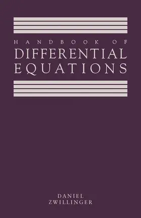 Zwillinger |  Handbook of Differential Equations | eBook | Sack Fachmedien