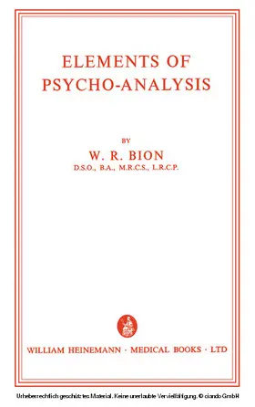 Bion |  Elements of Psycho-Analysis | eBook | Sack Fachmedien