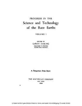 Eyring |  Progress in the Science and Technology of the Rare Earths | eBook | Sack Fachmedien