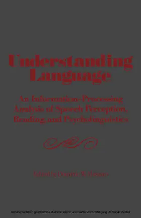 Massaro |  Understanding Language | eBook | Sack Fachmedien