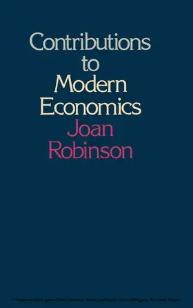 Robinson |  Contributions to Modern Economics | eBook | Sack Fachmedien