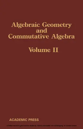 Hijikata / Hironaka / Maruyama |  Algebraic Geometry and Commutative Algebra | eBook | Sack Fachmedien