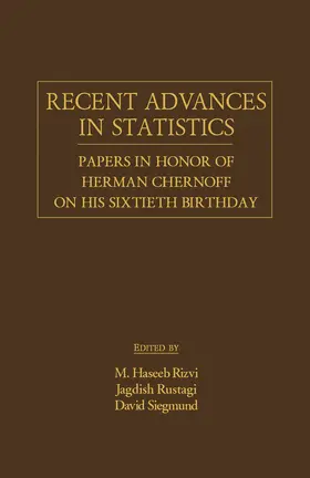 Rizvi / Rustagi / Siegmund |  Recent Advances in Statistics | eBook | Sack Fachmedien