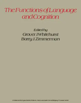 Whitehurst / Zimmerman |  The Functions of Language and Cognition | eBook | Sack Fachmedien