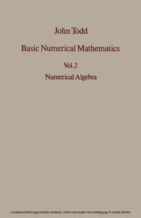 Todd / Blanc / Ghizzetti |  Numerical Algebra | eBook | Sack Fachmedien
