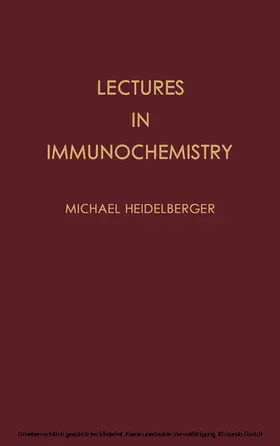 Heidelberger |  Lectures in Immunochemistry | eBook | Sack Fachmedien