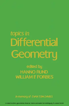 Rund / Forbes |  Topics in Differential Geometry | eBook | Sack Fachmedien