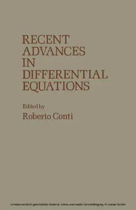 Conti |  Recent Advances in Differential Equations | eBook | Sack Fachmedien