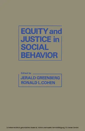Greenberg / Cohen |  Equity and Justice in Social Behavior | eBook | Sack Fachmedien