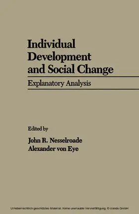 Nesselroade / Eye |  Individual Development and Social Change | eBook | Sack Fachmedien