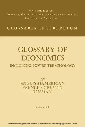 Vaughan / Herbert |  Glossary of Economics | eBook | Sack Fachmedien