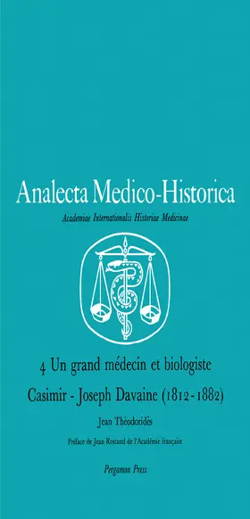 Théodoridès / Florkin |  Un Grand Médecin et Biologiste Casimir-Joseph Davaine (1812-1882) | eBook | Sack Fachmedien
