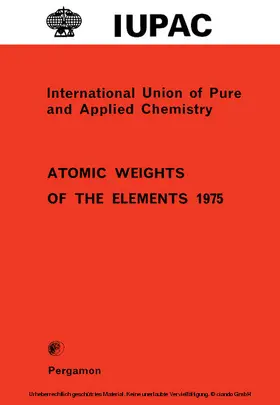 Stuart |  Atomic Weights of the Elements 1975 | eBook | Sack Fachmedien
