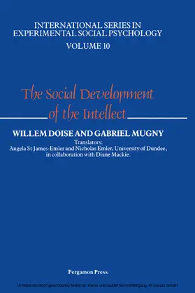 Doise / Mugny / James |  The Social Development of the Intellect | eBook | Sack Fachmedien