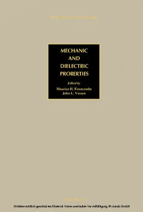 Francombe |  Mechanic and Dielectric Properties | eBook | Sack Fachmedien