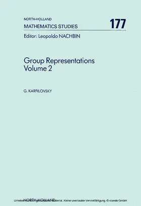 Karpilovsky |  Group Representations | eBook | Sack Fachmedien