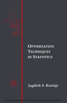 Rustagi |  Optimization Techniques in Statistics | eBook | Sack Fachmedien
