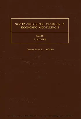 Mittnik |  System-Theoretic Methods in Economic Modelling I | eBook | Sack Fachmedien