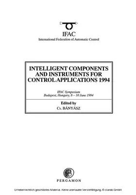 Banyasz |  Intelligent Components and Instruments for Control Applications 1994 | eBook | Sack Fachmedien