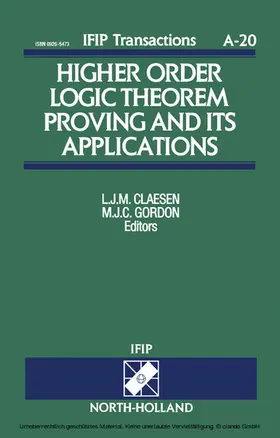 Claesen / Gordon |  Higher Order Logic Theorem Proving and its Applications | eBook | Sack Fachmedien