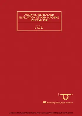 Ranta |  Analysis, Design and Evaluation of Man-Machine Systems 1988 | eBook | Sack Fachmedien