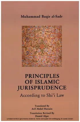 al-Sadr |  Principles of Islamic Jurisprudence [translated] | eBook | Sack Fachmedien