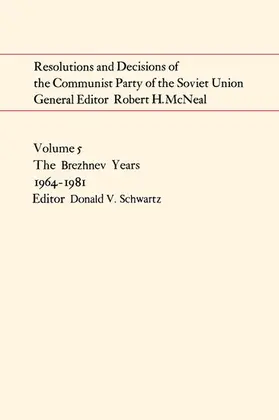 Schwartz |  Resolutions and Decisions of the Communist Party of the Soviet Union Volume 5 | eBook | Sack Fachmedien