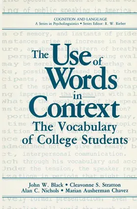Black / Chavez / Stratton |  The Use of Words in Context | Buch |  Sack Fachmedien