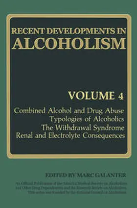 Galanter |  Recent Developments in Alcoholism | eBook | Sack Fachmedien
