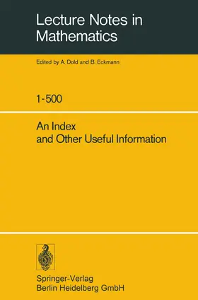 Dold / Eckmann |  An Index and Other Useful Information | Buch |  Sack Fachmedien