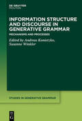 Konietzko / Winkler |  Information Structure and Discourse in Generative Grammar | Buch |  Sack Fachmedien