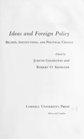 Goldstein / Keohane |  Ideas and Foreign Policy | eBook | Sack Fachmedien