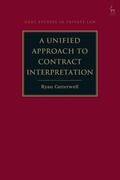 Catterwell |  A Unified Approach to Contract Interpretation | Buch |  Sack Fachmedien
