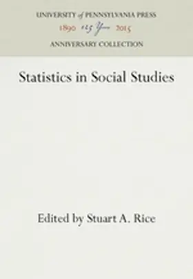Rice |  Statistics in Social Studies | Buch |  Sack Fachmedien