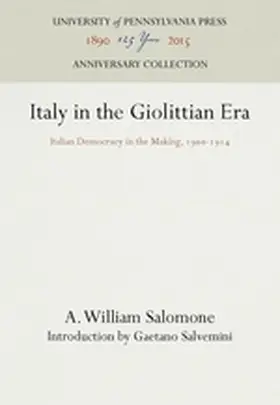Salomone |  Italy in the Giolittian Era | Buch |  Sack Fachmedien