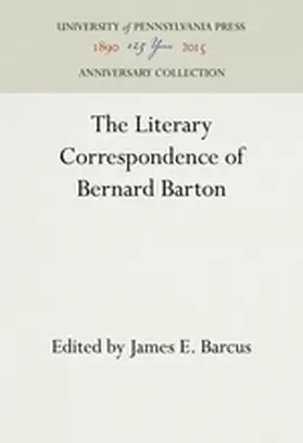Barcus |  The Literary Correspondence of Bernard Barton | Buch |  Sack Fachmedien