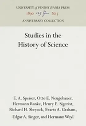 Speiser / Neugebauer / Ranke |  Studies in the History of Science | Buch |  Sack Fachmedien