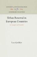 Grebler |  Urban Renewal in European Countries | eBook | Sack Fachmedien