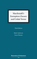 Anderson / Woroner |  Macdonald's Exemption Clauses and Unfair Terms | Buch |  Sack Fachmedien