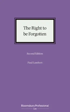 Lambert |  The Right to Be Forgotten | Buch |  Sack Fachmedien