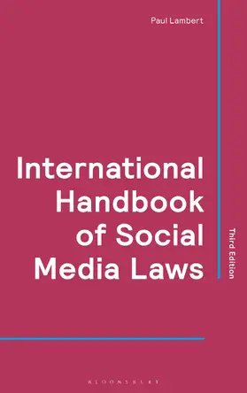 Lambert |  International Handbook of Social Media Laws | Buch |  Sack Fachmedien