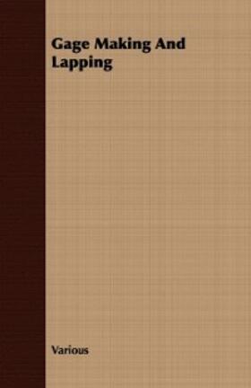Various |  Gage Making and Lapping | eBook | Sack Fachmedien