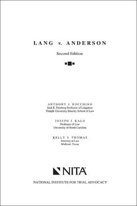 Bocchino |  Lang V. Anderson: Case File | Buch |  Sack Fachmedien