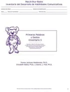 Jackson-Maldonado / Bates / Thal |  MacArthur Inventario del Desarrollo de Habilidades Comunicativas (Inventario) | Buch |  Sack Fachmedien