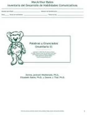 Jackson-Maldonado / Bates / Thal |  MacArthur Inventario del Desarrollo de Habilidades Comunicativas (Inventario) | Buch |  Sack Fachmedien