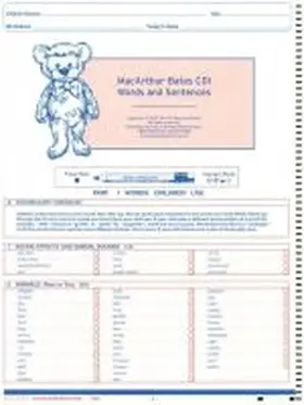 Fenson / Marchman / Thal |  Macarthur-Bates Communicative Development Inventories (CDI) Words and Sentences, Ncs Scannable, English | Buch |  Sack Fachmedien