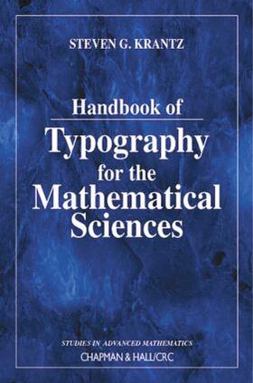 Krantz |  Handbook of Typography for the Mathematical Sciences | Buch |  Sack Fachmedien